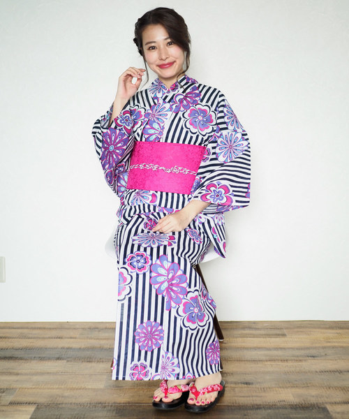 shopnikoniko（ショップニコニコ）の「雑誌掲載　セブンティーン掲載　一人でも着れる浴衣3点セット浴衣作り帯下駄（浴衣・レディース・その他/その他1/その他2/その他3/その他4/その他5/H/A/B/C/E/F/G・フリー）」の5枚目の写真