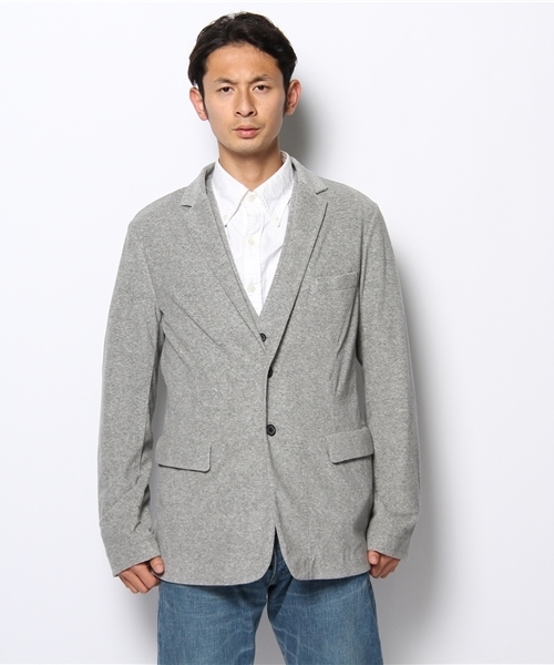 UNITED ARROWS（ユナイテッドアローズ）の「UA パイルジャージージャケット(13ss pp)（mg1306uB) ◆（テーラードジャケット・メンズ・グレー/ネイビー・X-SMALL/SMALL/MEDIUM/LARGE/X-LARGE）」の3枚目の写真