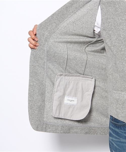 UNITED ARROWS（ユナイテッドアローズ）の「UA パイルジャージージャケット(13ss pp)（mg1306uB) ◆（テーラードジャケット・メンズ・グレー/ネイビー・X-SMALL/SMALL/MEDIUM/LARGE/X-LARGE）」の9枚目の写真