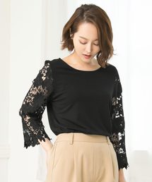 KOBE LETTUCE | フラワーカットレースプルオーバー＊レディース/トップス/七分袖[C3417]神戸レタス(シャツ/ブラウス)