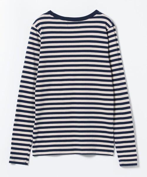 BEAMS BOY（ビームスボーイ）の「フライス 1cm ボーダー Tシャツ（Tシャツ/カットソー・レディース・ブラック/ライトグレー/ネイビー/ベージュ/ブルー/チャコールグレー/ブラウン/レッド系その他/レッド/ブラック系その他/オレンジ/インディゴブルー・ONE SIZE）」の18枚目の写真