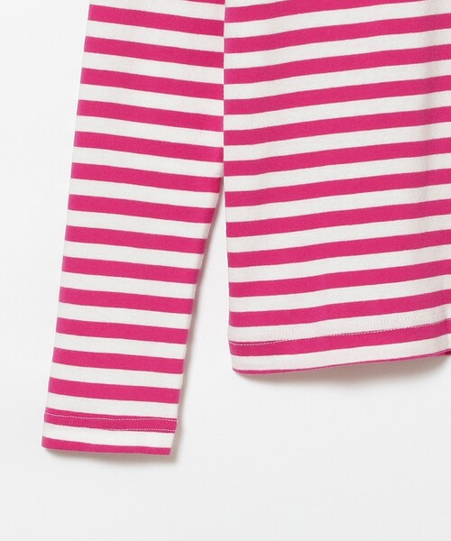 BEAMS BOY（ビームスボーイ）の「フライス 1cm ボーダー Tシャツ（Tシャツ/カットソー・レディース・ブラック/ライトグレー/ネイビー/ベージュ/ブルー/チャコールグレー/ブラウン/レッド系その他/レッド/ブラック系その他/オレンジ/インディゴブルー・ONE SIZE）」の14枚目の写真