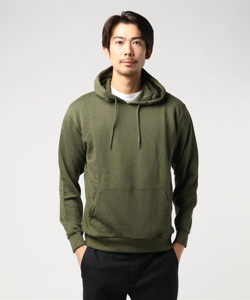 WEGO(ウィゴー)の「WEGO/カラー裏毛プルパーカー(パーカー・メンズ・カーキ/ホワイト/ブラック/ネイビー/オートミール/杢グレー/ワイン・MEDIUM/LARGE/SMALL)」の10枚目の写真
