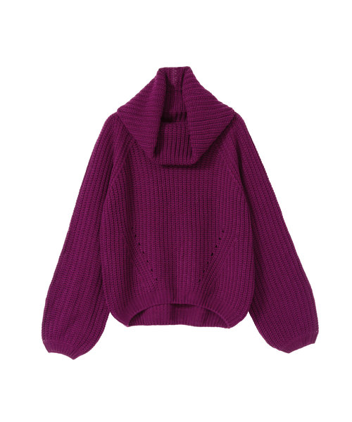 夢展望(ユメテンボウ)の「オフタートルボリュームバルーンスリーブ畦ニットトップス(ニット/セーター・レディース・ライトグレー/ブラック/ベージュ/レッド/オフホワイト/ピンク/ボルドー/マスタード/ブラック×ホワイト/パープル系その他/ピンク系その他/ロイヤルブルー・MEDIUM/LARGE)」の13枚目の写真