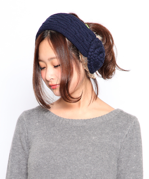 X-girl(エックスガール)の「EARMUFF BAND(イヤーマフ・レディース・ブラック/ベージュ/ネイビー・ONE SIZE)」の3枚目の写真