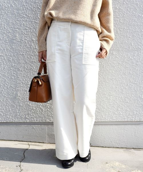 liflattie ships（リフラティ シップス）の「liflattie ships:モールスキンストレートパンツ◇（その他パンツ・レディース・ホワイト/オリーブ・SMALL/MEDIUM/LARGE）」の2枚目の写真