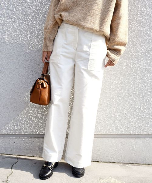 liflattie ships（リフラティ シップス）の「liflattie ships:モールスキンストレートパンツ◇（その他パンツ・レディース・ホワイト/オリーブ・SMALL/MEDIUM/LARGE）」の3枚目の写真