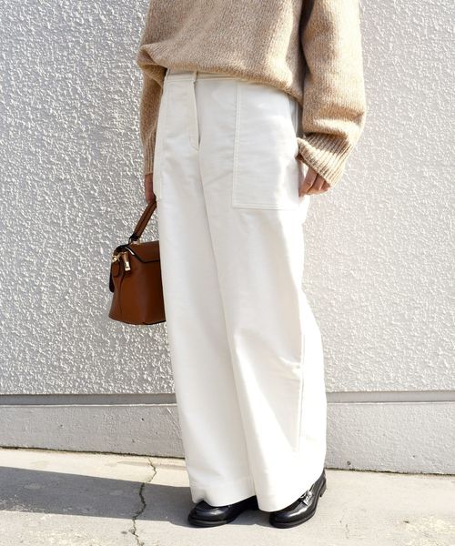 liflattie ships（リフラティ シップス）の「liflattie ships:モールスキンストレートパンツ◇（その他パンツ・レディース・ホワイト/オリーブ・SMALL/MEDIUM/LARGE）」の4枚目の写真