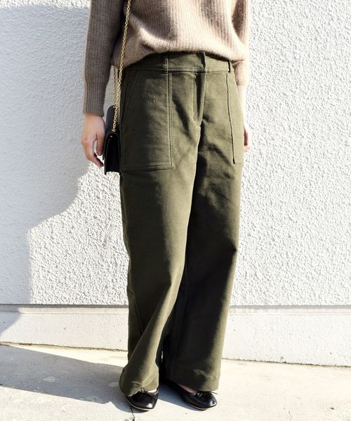 liflattie ships（リフラティ シップス）の「liflattie ships:モールスキンストレートパンツ◇（その他パンツ・レディース・ホワイト/オリーブ・SMALL/MEDIUM/LARGE）」の15枚目の写真