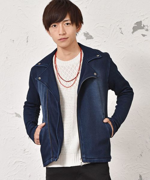 MinoriTY(マイノリティ)の「カットデニムダブルライダース(その他アウター・メンズ・グレー/インディゴブルー/ブルー/ブラック・S/M/L/XL)」の2枚目の写真