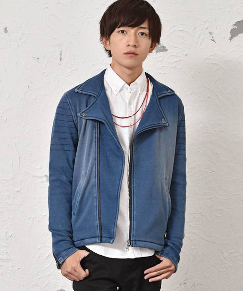 MinoriTY(マイノリティ)の「カットデニムダブルライダース(その他アウター・メンズ・グレー/インディゴブルー/ブルー/ブラック・S/M/L/XL)」の4枚目の写真