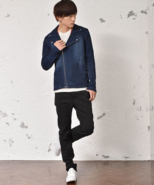 MinoriTY(マイノリティ)の「カットデニムダブルライダース(その他アウター・メンズ・グレー/インディゴブルー/ブルー/ブラック・S/M/L/XL)」の12枚目の写真