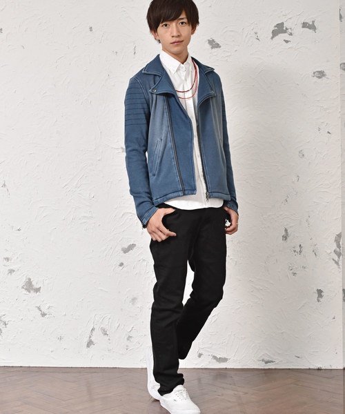 MinoriTY(マイノリティ)の「カットデニムダブルライダース(その他アウター・メンズ・グレー/インディゴブルー/ブルー/ブラック・S/M/L/XL)」の5枚目の写真