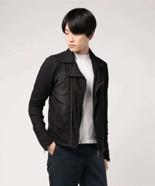 MinoriTY(マイノリティ)の「カットデニムダブルライダース(その他アウター・メンズ・グレー/インディゴブルー/ブルー/ブラック・S/M/L/XL)」の1枚目の写真