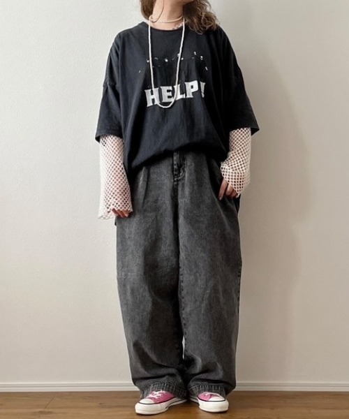 バルーンボンテージパンツ　ワイドパンツ　サイズフリー 大きいサイズ レディース パンツ 秋カラーにシフトチェンジ まる