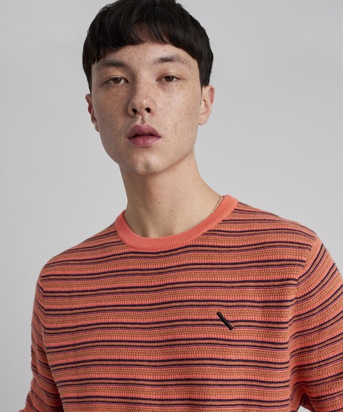 Saturdays NYC（サタデーズ ニューヨークシティ ）の「Lee Stripe Sweater（ニット/セーター・メンズ・ブラック/ホワイト/オレンジ・M/X-LARGE/L/X-SMALL/S）」の12枚目の写真