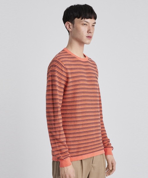 Saturdays NYC（サタデーズ ニューヨークシティ ）の「Lee Stripe Sweater（ニット/セーター・メンズ・ブラック/ホワイト/オレンジ・M/X-LARGE/L/X-SMALL/S）」の13枚目の写真