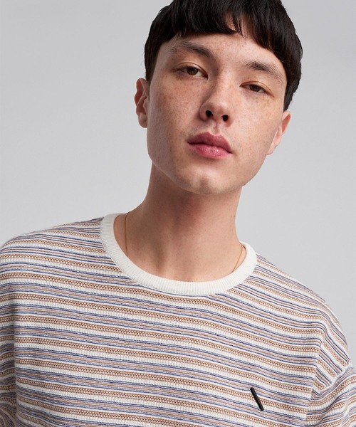 Saturdays NYC（サタデーズ ニューヨークシティ ）の「Lee Stripe Sweater（ニット/セーター・メンズ・ブラック/ホワイト/オレンジ・M/X-LARGE/L/X-SMALL/S）」の4枚目の写真
