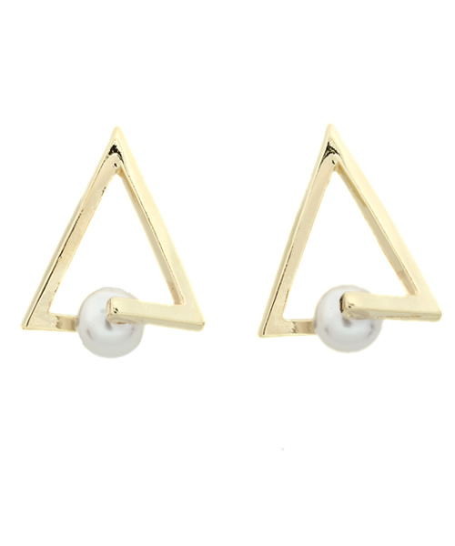 WEGO（ウィゴー）の「WEGO/三角パールピアス（ピアス（両耳用）・レディース・ゴールド/シルバー・FREE）」の2枚目の写真