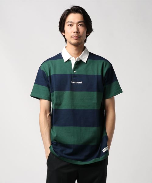 ELEMENT(エレメント)の「半袖ラガーシャツ ELEMENT AJ021-173(ポロシャツ・メンズ・グリーン/ブルー・M/L/XL)」の2枚目の写真