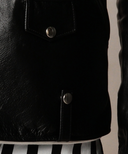 BEAUTY&YOUTH UNITED ARROWS（ビューティーアンドユースユナイテッドアローズ）の「BY カウ ダブル ライダース ジャケット◆（ライダースジャケット・メンズ・ブラック・X-LARGE/LARGE/SMALL/MEDIUM）」の4枚目の写真