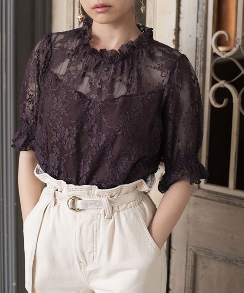 one after another NICE CLAUP（ワンアフターアナザーナイスクラップ）の「ベルト付ハイウエストデニムパンツ（デニムパンツ・レディース・ブラック/ネイビー/ブルー/アイボリー・SMALL/MEDIUM）」の14枚目の写真