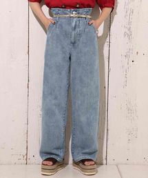 one after another NICE CLAUP | ベルト付きハイウエストデニムパンツ(デニムパンツ)