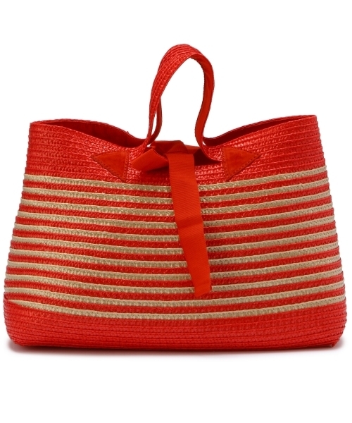 ODETTE E ODILE(オデットエオディール)の「ベルティーニ/Bertini ボーダースクエアカゴж(かごバッグ・レディース・ベージュ/レッド・フリー)」の1枚目の写真