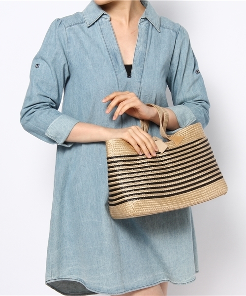 ODETTE E ODILE(オデットエオディール)の「ベルティーニ/Bertini ボーダースクエアカゴж(かごバッグ・レディース・ベージュ/レッド・フリー)」の7枚目の写真