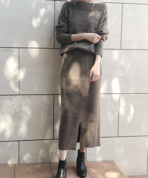 Banner Barrett（バナーバレット）の「【セットアップ対応】ニットタイトスカート（スカート・レディース・グレー/ブラウン/ベージュ・38）」の5枚目の写真