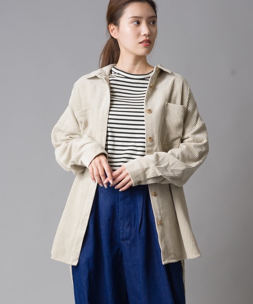 marle(マルレ)の「コーデュロイベルト付ビッグシルエットシャツ(シャツ/ブラウス・レディース・チャコールグレー/キャメル/ベージュ・FREE)」の10枚目の写真