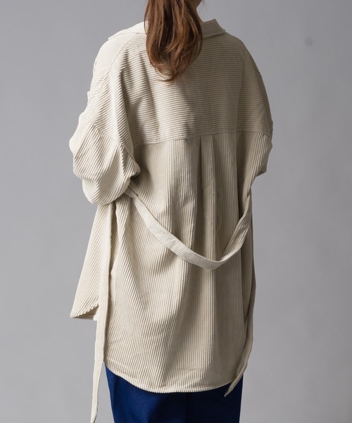 marle(マルレ)の「コーデュロイベルト付ビッグシルエットシャツ(シャツ/ブラウス・レディース・チャコールグレー/キャメル/ベージュ・FREE)」の9枚目の写真