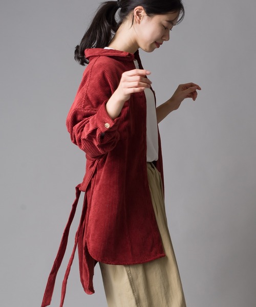 marle(マルレ)の「コーデュロイベルト付ビッグシルエットシャツ(シャツ/ブラウス・レディース・チャコールグレー/キャメル/ベージュ・FREE)」の7枚目の写真