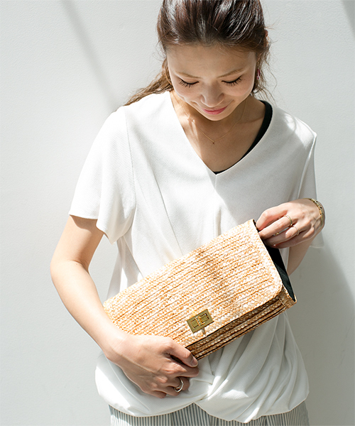 NANO universe（ナノユニバース）の「かごショルダーバッグ（ショルダーバッグ・レディース・ブラック/ベージュ・FREE）」の2枚目の写真