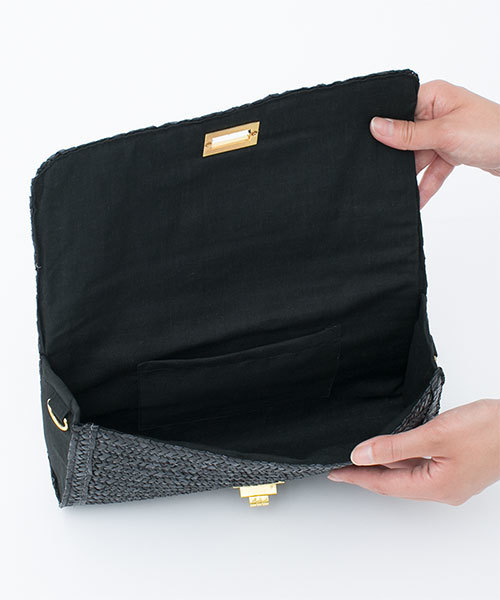 NANO universe（ナノユニバース）の「かごショルダーバッグ（ショルダーバッグ・レディース・ブラック/ベージュ・FREE）」の6枚目の写真