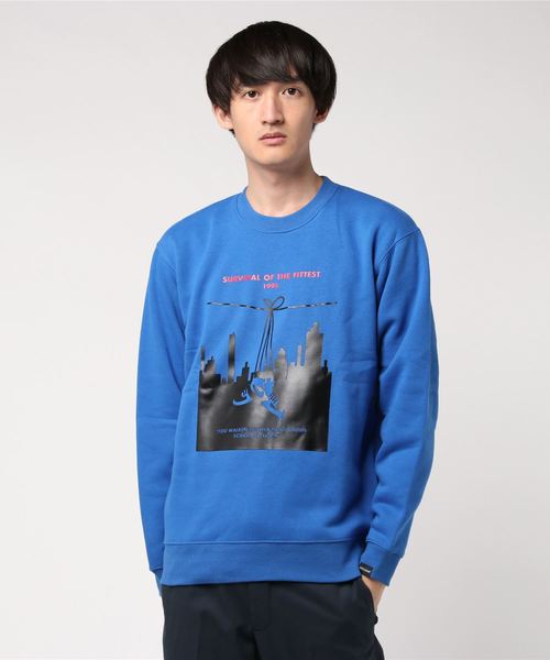 APPLEBUM SUMMER MADNESS アップルバム スウェット トレーナー size L 紺 朝陽 グラデーション APPLEBUM 青 スウェットシャツ