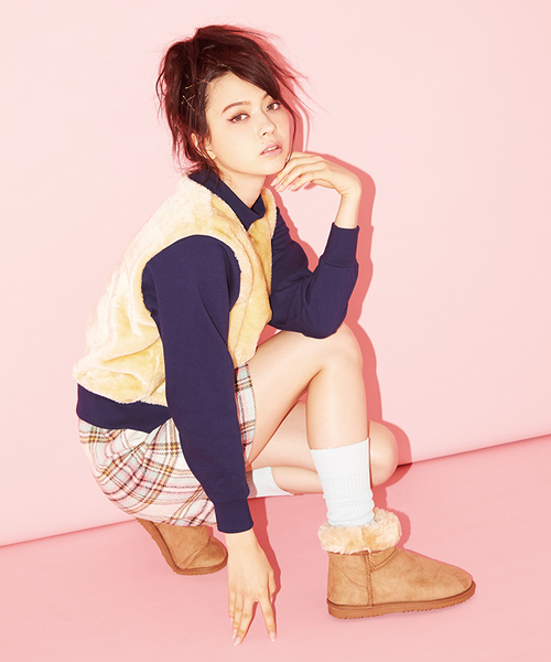 WEGO（ウィゴー）の「WEGO/フェイクムートンインヒールブーツ（ブーツ・レディース・グレー/パープル/キャメル/ピンク/ワイン/ブラック・23.5/24.5）」の19枚目の写真