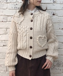 one after another NICE CLAUP | ハート付ニットカーディガン(カーディガン/ボレロ)