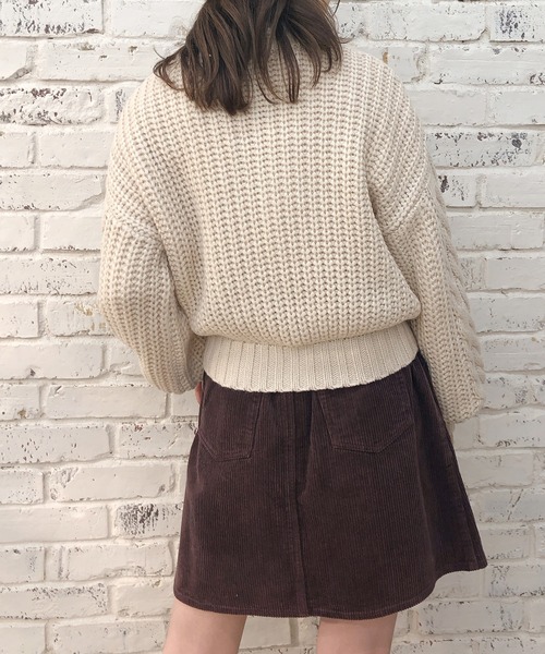 one after another NICE CLAUP(ワンアフターアナザーナイスクラップ)の「ハート付ニットカーディガン(カーディガン/ボレロ・レディース・アイボリー/グレー/ブラウン・FREE)」の5枚目の写真