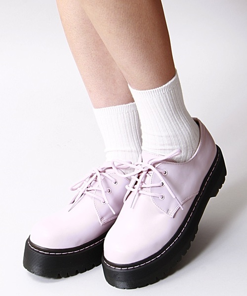 WEGO（ウィゴー）の「WEGO/3ホールシューズ（ドレスシューズ・レディース・ホワイト/サックスブルー/ブラック/ピンク/ワイン・23.5/24.5）」の4枚目の写真