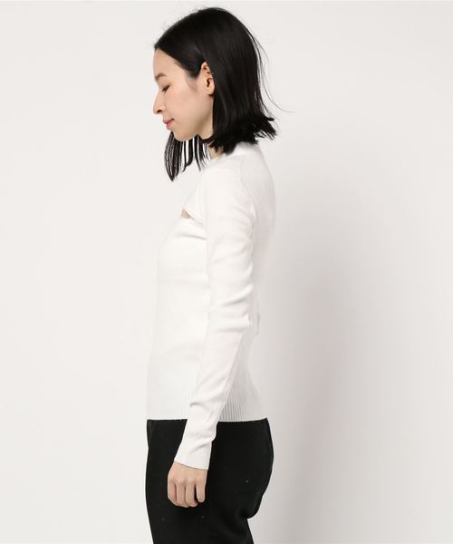 ENVYM(アンビー)の「OPEN FRONT KNIT PO(ニット/セーター・レディース・ブラック/ホワイト/ベージュ・FREE)」の10枚目の写真