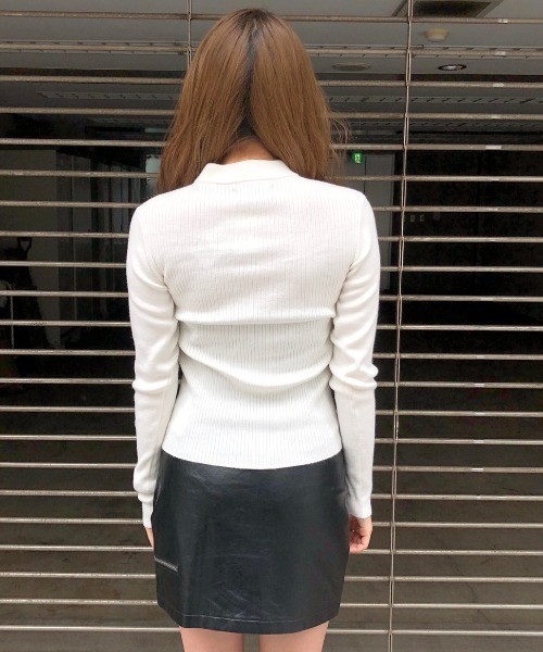 ENVYM(アンビー)の「OPEN FRONT KNIT PO(ニット/セーター・レディース・ブラック/ホワイト/ベージュ・FREE)」の5枚目の写真