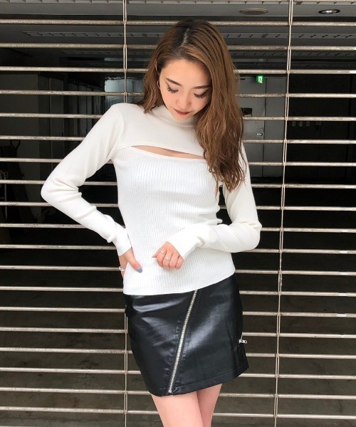 ENVYM(アンビー)の「OPEN FRONT KNIT PO(ニット/セーター・レディース・ブラック/ホワイト/ベージュ・FREE)」の6枚目の写真