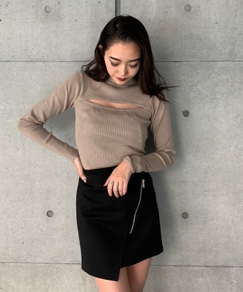 ENVYM(アンビー)の「OPEN FRONT KNIT PO(ニット/セーター・レディース・ブラック/ホワイト/ベージュ・FREE)」の7枚目の写真