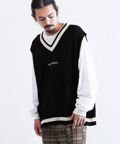 KANGOL（カンゴール）の「KANGOL / カンゴール オーバーサイズ チルデンニットベスト（トップス）」