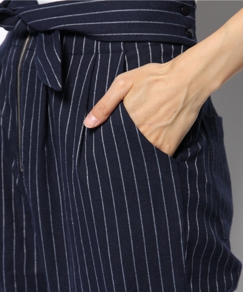 WEGO（ウィゴー）の「WEGO/リボンフラノタックパンツ（スラックス・レディース・ダークグレー/ブルー/キャメル・FREE）」の8枚目の写真