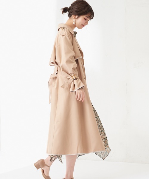 natural couture（ナチュラルクチュール）の「パイピングトレンチコート（トレンチコート・レディース・ベージュ/グリーン系その他/ライトベージュ・FREE）」の14枚目の写真