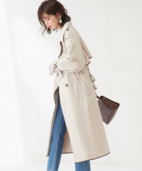 natural couture（ナチュラルクチュール）の「パイピングトレンチコート（トレンチコート・レディース・ベージュ/グリーン系その他/ライトベージュ・FREE）」の17枚目の写真