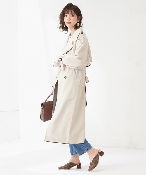 natural couture（ナチュラルクチュール）の「パイピングトレンチコート（トレンチコート・レディース・ベージュ/グリーン系その他/ライトベージュ・FREE）」の16枚目の写真