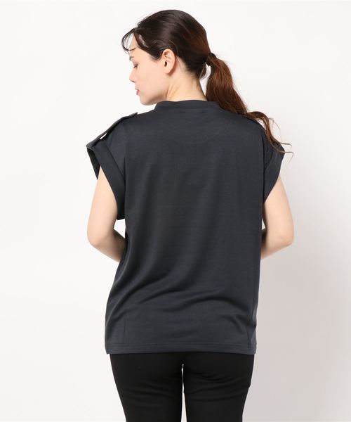 ENVYM（アンビー）の「ロールアップスリーブＰＯ（Tシャツ/カットソー・レディース・グレー/ホワイト・FREE）」の3枚目の写真